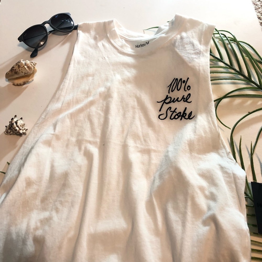 Hurley 100% Pure Stoke Cut Off Sleeves Top NWT